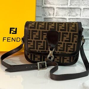 FENDI RARE Vintage Zucca Crossbody Bag